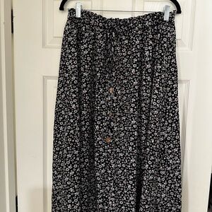 Floral Black Skirt
